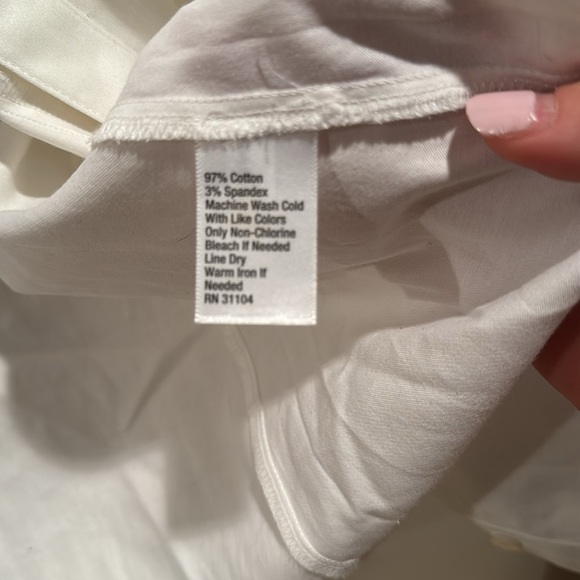 NWT The Limited White Button-Up Blouse with Ruffled Sleeves Large - Picture 4 of 5